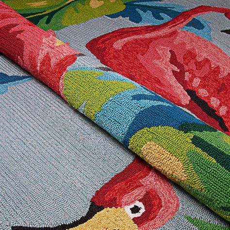 Couristan Rugs, Outside House Colors, Tropical Area Rugs, Outdoor Patios, Outdoor Runner Rug, Flamingo Print, Home Decor Store, Blue Area, Outdoor Area Rug