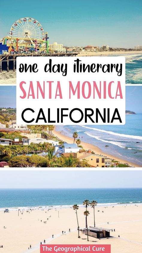 Pinterest pin for Perfect One Day In Santa Monica Itinerary Santa Monica Beach Outfits, Things To Do In Santa Monica California, Things To Do In Santa Monica, Santa Monica Food, Disneyland 2024, California Places To Visit, Southern California Travel, California Hikes, Beautiful California