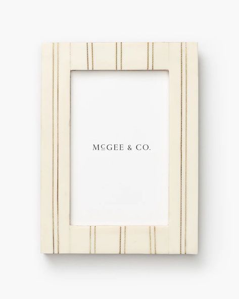 Cream Double Striped Frame | McGee & Co. Bookshelf Styling, Mcgee & Co, Nursery Storage, Convertible Crib, Nursery Design, Custom Upholstery, Cherished Memories, Built Ins, Sophisticated Style