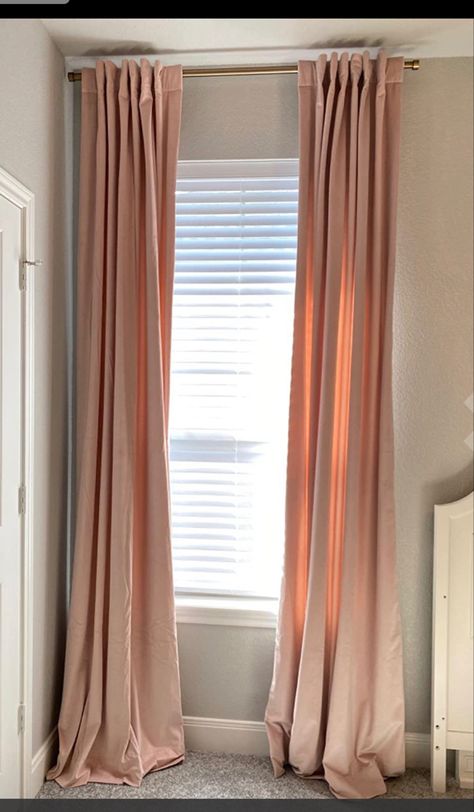 Pink Velvet Curtains Nursery, Dusty Pink Curtains Nursery, Nursery Pink Drapes, Pink Velvet Curtains Target, Pink Velvet Curtains, Pink Bedroom Curtains & Drapes, Dusty Pink Nursery Curtains & Drapes, Cream Walls, Pink Curtains