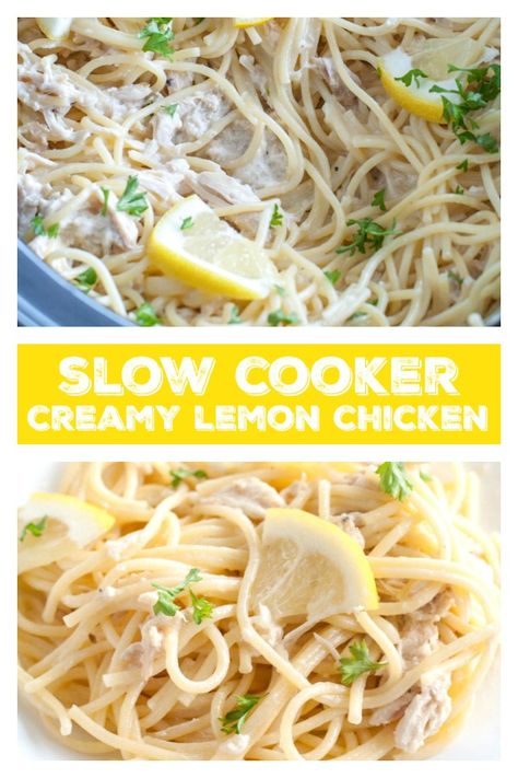 Lemon Chicken Crockpot Recipes Healthy, Lemon Crockpot Recipes, Lemon Chicken Pasta Crockpot, Slow Cooker Chicken Risotto, Lemon Garlic Butter Chicken Crockpot, Lemon Butter Chicken Crockpot, Creamy Lemon Chicken Crockpot, Lemon Chicken In Crockpot, Lemon Chicken Crockpot Recipes