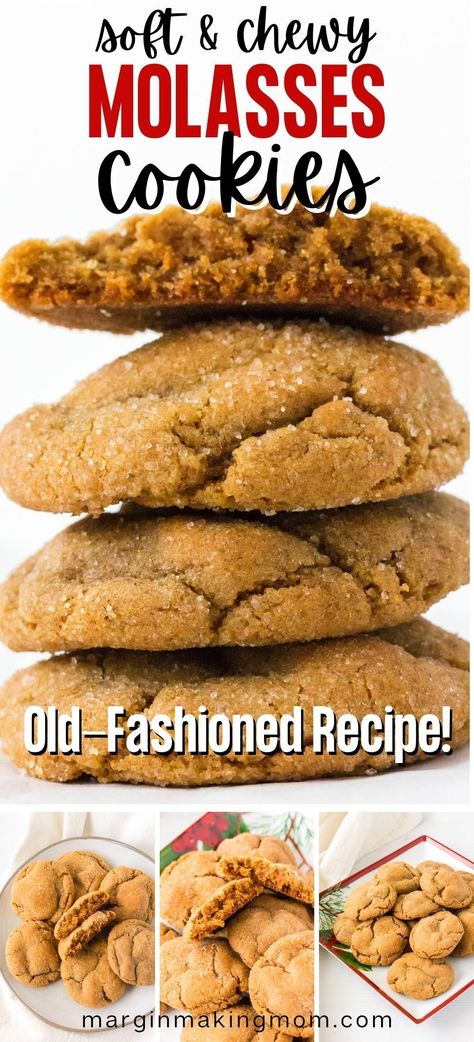 Spiced Molasses Cookies, Easy Molasses Cookies Simple, No Chill Molasses Cookies, Sugar Free Molasses Cookies, Soft Molasses Cookies Old Fashion, Molasses Cookies Soft Easy Recipes, Cookies Using Shortening, Cookies Made With Crisco Shortening, Shortening Cookies