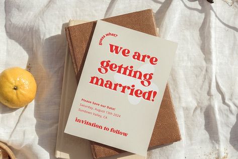 We Are Getting Married, Retro Wedding Invitations, 카드 디자인, Wedding Essentials, Retro Wedding, Postcard Design, Save The Date Invitations, Wedding Mood, Invitation Sizes