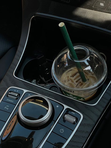 #aesthetic #starbucks #citygirl #shopping #car #mercedesbenz Starbucks Car Aesthetic, Mercedes Benz, Coffee, Crystals