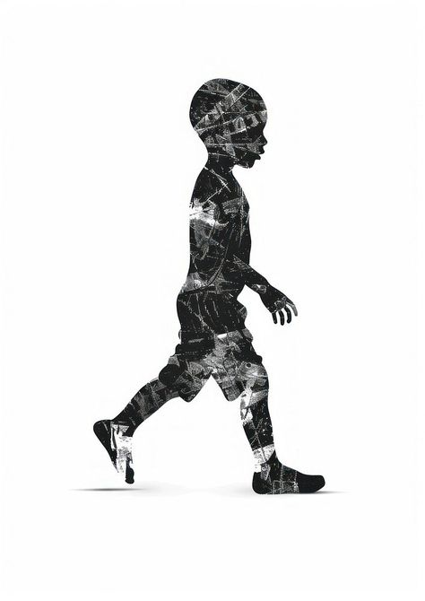 Abstract silhouette child walking art | free image by rawpixel.com / Sasi Abstract Silhouette, Person Art, Walking Art, Abstract People, People Walking, Art Clothing, Download Free Images, Black Kids, Art Clothes