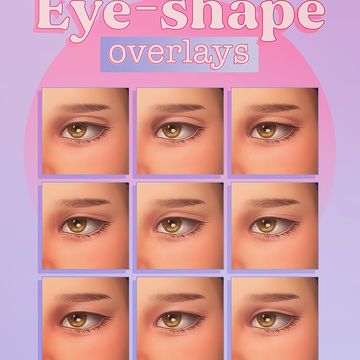 Eye-shape overlays | Miiko on Patreon Mods Sims 4, Sims 4 Cc Eyes, Makeup Cc, The Sims 4 Skin, Pelo Sims, The Sims 4 Packs, Sims 4 Cc Makeup, Sims 4 Game Mods, Sims 4 Body Mods