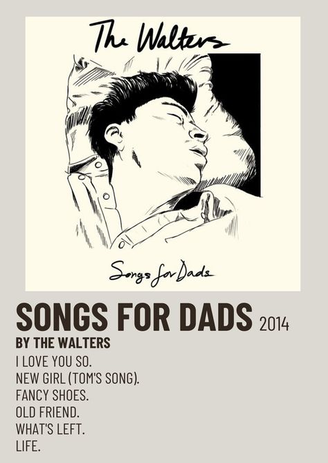 THE WALTERS SONGS FOR DADS 2014 Alternative Minimalist Polaroid Poster I Love You So The Walters Poster, Alternative Song Posters, The Walters Poster, Minimalist Music Album Poster, Alternative Minimalist Album Covers, Polaroid Wall Art, Polaroid Songs, Songs About Dads, Minimalist Album Poster