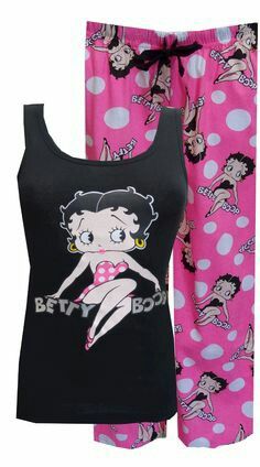 Betty Boop pajamas Betty Boop Pink, Sleep Sets, Polka Dot Mini Dress, Capri Set, Sock Monkeys, Betty Boop Cartoon, Betty Boop Pictures, Women's Loungewear, Cute Sleepwear