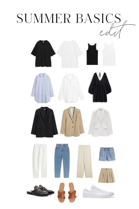 Wardrobe Must Haves Woman Classy, Jeans Oversized Shirt, Basics Wardrobe Essentials, Summer Tank Top Outfits, Wardrobe Must Haves, Creating A Capsule Wardrobe, Neutral Clothes, Essentials Wardrobe, Neutral Wardrobe