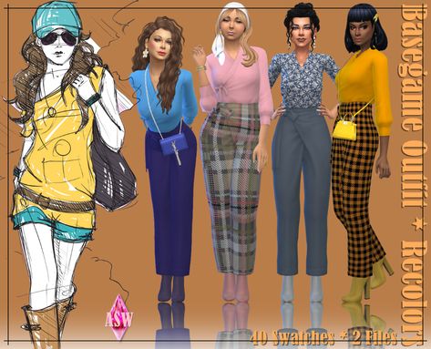 Sims 4 Downloads, My Sims, Sims 4, Peplum Dress, Mesh, Clothes For Women, Clothes