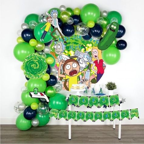 Rick And Morty Decorations, Rick And Morty Birthday Party Ideas, Birthday Themes For Adults, Rick I Morty, Birthday Cake For Him, Rick Y Morty, Fiesta Birthday, 11th Birthday, Boyfriend Birthday