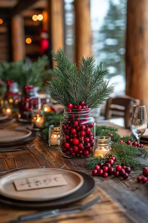 21 Cozy Mountain Lodge Christmas Decor Ideas 15 Interior Christmas Decor Ideas Cozy, Christmas Picnic Table Decor, Outdoor Table Christmas Decor, Christmas Dinner Table Decorations Ideas, Outdoor Christmas Table Decor, Rustic Christmas Party Decor, Christmas Mason Jars Centerpieces, Mountain Table Decor, Christmas Table Styling