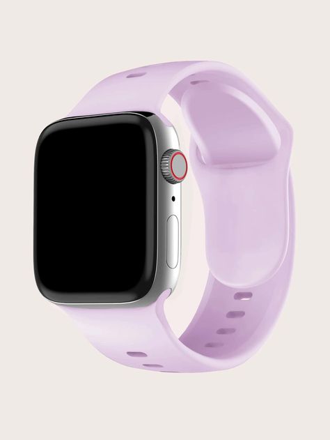 Purple  Collar  Silicone Plain  Embellished   Smart Watches & Accs Purple Smart Watch, Purple Wishlist, Apple Watch Silver, Purple Watch, Fancy Watches, Diy Iphone Case, Purple Collar, Silicone Watch Band, Apple Watch 38mm