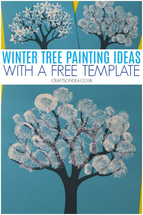 Winter Tree Painting Ideas for Kids Winter Tree Painting, Tree Painting Ideas, Winter Painting Ideas, Winter Tree Crafts, Painting Crafts For Kids, Winter Crafts For Toddlers, Winter Crafts Preschool, Painting Ideas For Kids, January Activities