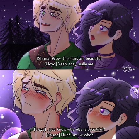 Yunhee Park on Instagram: “There’s a fine line between wingman and third wheel 🤌✨ This was a lot of fun! Shuna and Lloyd most definitely love stargazing together. I…” Oc Shuna X Lloyd, Lloyd Garmadon X Oc Shuna, Lloyd X Yn, Lloyd Garmadon X Oc, Ninjago Oc Shuna X Lloyd, Lloyd X Oc, Lloyd Fanart, Ninjago Oc, Lloyd Ninjago