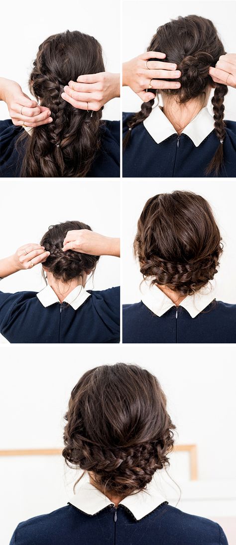 How to create a (super easy) reverse crown braid in 15 minutes or less Braid Crown Tutorial, Braid Crown, Crown Braids, Braided Crown Hairstyles, Braut Make-up, Crown Braid, Hair Brained, Easy Braids, Braided Hairstyles Easy