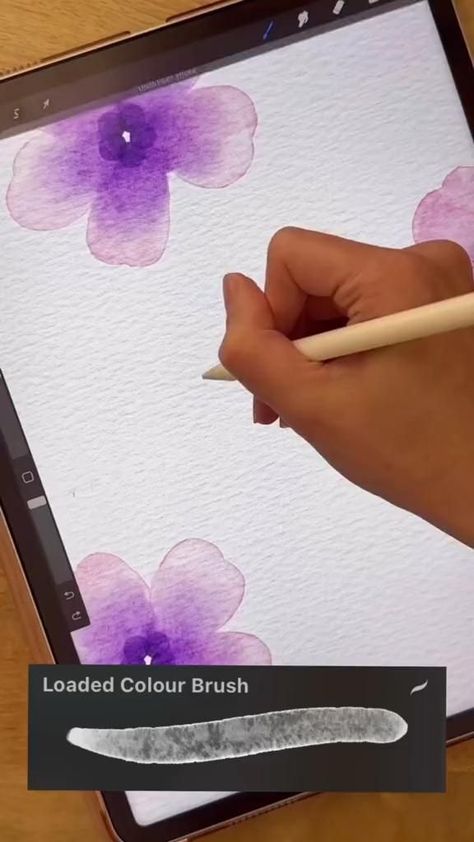 Watercolor Flowers in Procreate | Easy Tutorial Flowers On Procreate, Flowers In Procreate, Draw In Procreate, Procreate Easy, Procreate App Tutorial, Digital Art Tutorial Beginner, Procreate Watercolor, Procreate Ipad Tutorials, الفن الرقمي