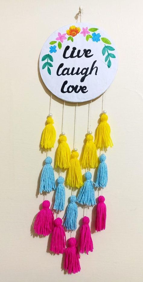 ✨ Craftastic Creations! Easy DIY Ideas for Everyone Wool Wall Hanging Diy, Diy Wall Hanging Crafts, Creative Craft Ideas, Wool Crafts Diy, Diy Crafts Love, Wall Art Diy Paint, Easy Diy Room Decor, Art And Craft Videos, Wall Hanging Crafts