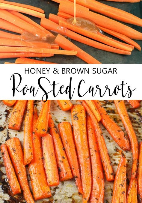 Brown Sugar And Honey Carrots, Brown Sugar Honey Carrots, Roasted Candied Carrots, Honey Brown Sugar Carrots, Brown Sugar Honey Glazed Carrots, Brown Sugar Roasted Carrots, Brown Sugar Honey Glaze, Carrots Recipes, Wild Diet