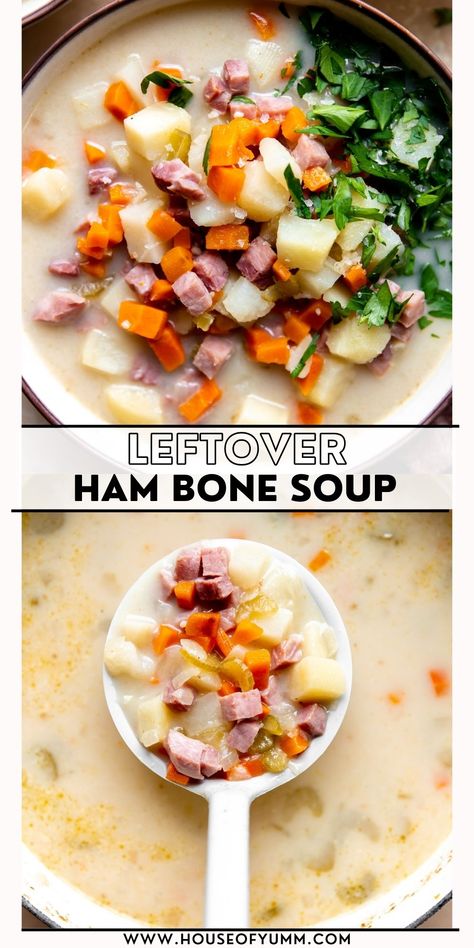 Making Soup From A Ham Bone, Potato Soup Ham Bone, Ham Bone Soup Recipes Dutch Oven, Creamy Ham Bone Soup Recipes, Ham Bone Potato Soup Crockpot, Ham Soup Recipes With Ham Bone, Soups With Ham Bone, Ham Bone Soup Recipes Stove Top, Recipes Using Ham Broth