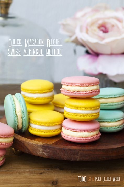 Quick Macaron Recipe – Swiss Method + Oven Drying – FOOD is Four Letter Word Individual Sweets, Instant Pot Birria Tacos, Instant Pot Birria, Fruit Macarons, One Piece Devil Fruit, Macaron Recipes, Macaron Template, Macarons Recipe, Oaxaca Cheese