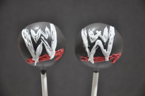 WWE, sports, wrestling #cake pops Wwe Cake, Wrestling Cake, Wrestling Birthday, Wrestling Party, Wwe Party, No Bake Cake Pops, Wwe Birthday, 30th Birthday Decorations, Sport Cakes