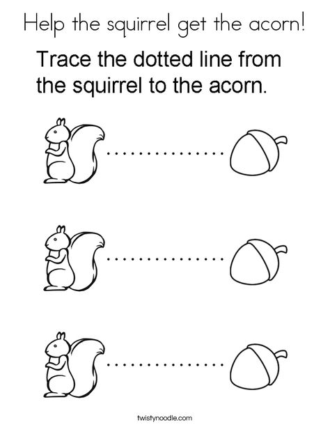 Help the squirrel get the acorn Coloring Page - Twisty Noodle A Is For Acorn Preschool, Acorn Worksheets Preschool, Squirell Crafts Preschool, Squirrel Coloring Pages Free Printable, Acorn Preschool, Fall Storytime, Tot Schooling, Free Preschool Activities, Fall Animals