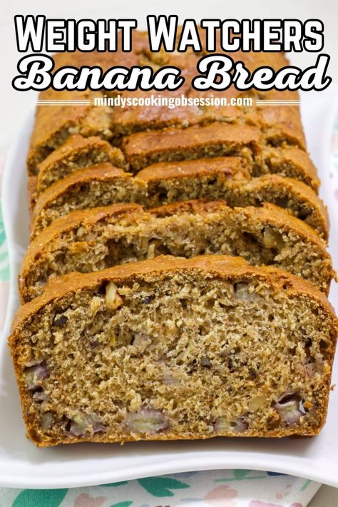 Weight Watchers Banana Bread Recipe, Banana Nut Bread Recipe Healthy, Low Fat Banana Recipes, Healthy Banana Bread Recipe Low Calories, Leftover Banana Recipes Healthy, Banana Bread For Diabetics, Weight Watchers Pumpkin Bread Recipe, Ww Pumpkin Bread, Weight Watchers Banana Recipes