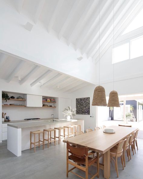 Why High Ceilings will Elevate your Home...Literally — Zephyr + Stone Kitchen And Dining Room, Wood Room, Scandinavian Interior Design, Ceiling Beams, Scandinavian Interior, House Inspo, House Inspiration, High Ceiling, Home Interior