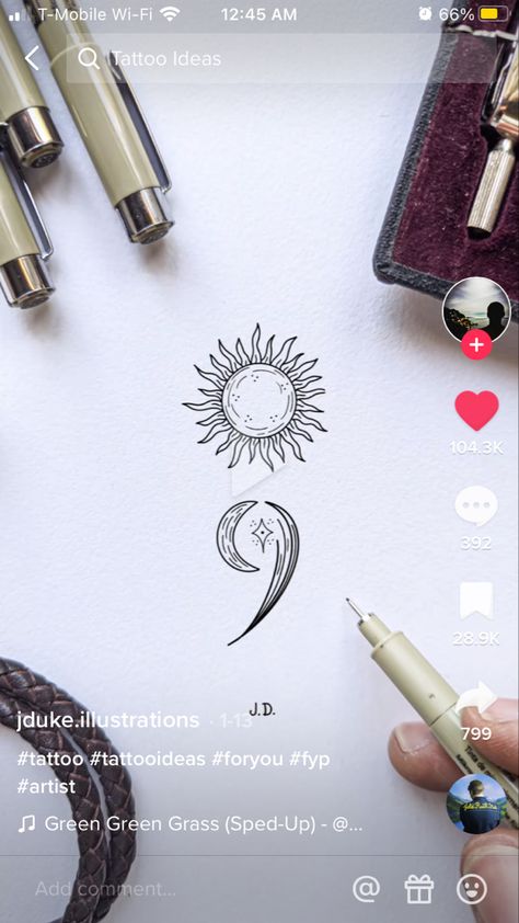 Maching Tattoos, Small Girly Tattoos, Tattoo Board, Mushroom Tattoos, Clever Tattoos, Semicolon Tattoo, Perfect Tattoo, Cute Little Tattoos, Cute Tiny Tattoos