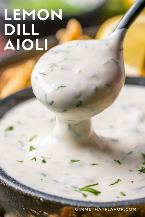 Lemon Chive Dipping Sauce, Dill Pickle Aioli, Aoli Recipe Aioli Sauce For Salmon, Olive Garden Calamari Dipping Sauce, Sauce For Calamari Dipping, Lemon Dill Aioli, Lemon Mayo Sauce, Aoli Sauce For Seafood, Lemon Aoli Recipe