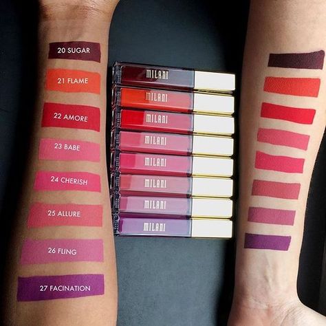 Lipstick lovers rejoice! Eight new Amore Matte Lip Crème shades have just been released on our website. Which ones will you immediately be adding to your shopping cart? Click the link in our bio to buy. #milani #milanicosmetics #amorematte #matte #cosmetics #lipstick #liquidlipstick #beauty #swatches #makeup #lippie Milani Amore Matte Lip Creme, Milani Lipstick, Drugstore Liquid Lipstick, Milani Cosmetics, Lipstick Swatches, Makeup Swatches, Makeup Obsession, Drugstore Makeup, Lipstick Makeup