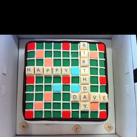 Scrabble birthday cake Scrabble Cake, 18th Birthday Party, 90th Birthday, Special Cake, Dad Birthday, Food Presentation, 18th Birthday, Cookie Decorating, Party Themes