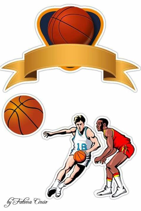 Basketball Cake Topper Free Printable, Basketball Cake Topper Printable, Bday Cakes For Girls, Happy Birthday Basketball, Sport Cupcakes, Basketball Party Favors, Valentines Toppers, Cake Designs For Boy, Cake Design For Men