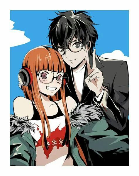 Persona 5: Futaba and Ren Persona Futaba, P5 Futaba, Couple Glasses, Futaba Sakura, Persona Five, Persona 5 Anime, Ren Amamiya, Persona 5 Joker, Shin Megami Tensei Persona