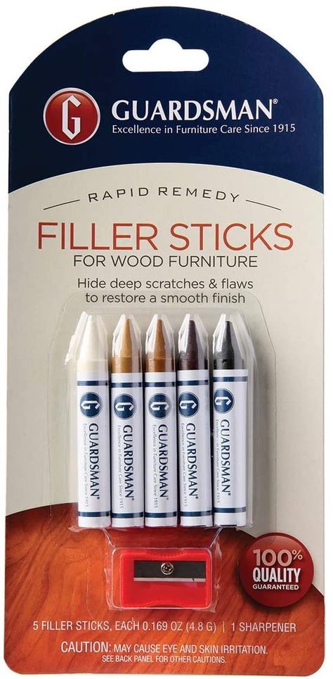 AmazonSmile: Guardsman Wood Repair Filler Sticks - 5 Colors Plus Sharpener, Repair and Restore Scratched Furniture : Everything Else Repair Scratched Wood, Scratched Wood, Sticks Furniture, Wood Repair, Furniture Scratches, Wood Finishes, Cleaning Wood, Wood Filler, Wood Care