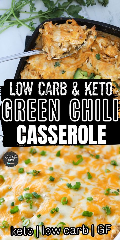 A chicken green chili casserole with chili verde sauce and cheese when you're craving a healthy Mexican casserole. The keto green enchilada casserole is also low carb and gluten free too. Keto Green Chili Chicken, Keto Green Chili, Green Chili Chicken Enchilada Casserole, Green Chili Chicken Casserole, Green Chili Casserole, Chicken Chili Verde, Green Chili Chicken Enchiladas, Roasted Green Chili, Green Chili Enchiladas