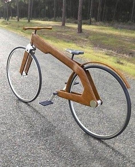 Free Woodworking Project Plans, Wooden Bicycle, Wood Bike, Wooden Bike, Woodworking Projects Plans, Custom Bicycle, Cycling Art, Cool Bicycles, Bicycle Design