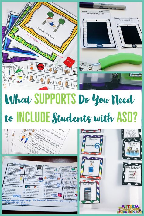 What supports do you need to include students with ASD Life Skills Curriculum, Visual Supports, Teaching Special Education, Learning Support, Organization Skills, School Communication, School Psychology, Learning Disabilities, Social Stories