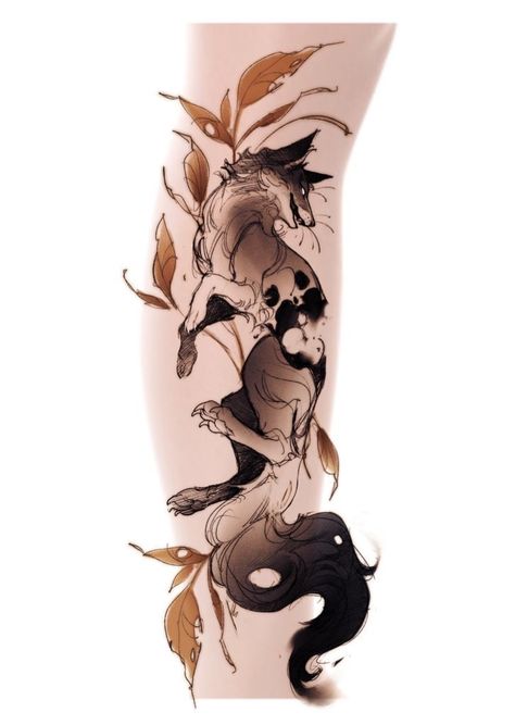 Fox Tattoo Design, Light Tattoo, Fox Tattoo, Dark Tattoo, Rib Tattoo, Tattoo Sleeve Designs, Dope Tattoos, Creative Tattoos, Pretty Tattoos