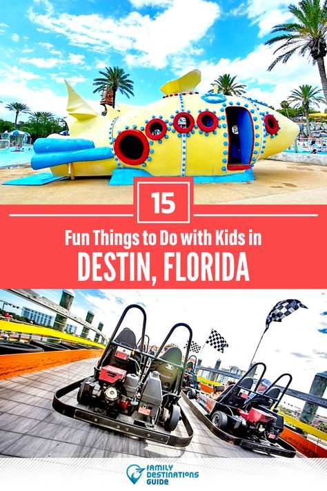 Dreaming about a family vacation to Destin, Florida and looking for things to do? We’re FamilyDestinationsGuide, and we’re here to help: Discover the most fun things to do in Destin with kids - so you get memories that last a lifetime! #destin #destinthingstodo #destinwithkids #destinactivities Florida With Kids, Miramar Beach Florida, Things To Do In Florida, Destin Florida Vacation, Fort Walton Beach Florida, Florida Family Vacation, Okaloosa Island, Beach Hacks Kids, Sanibel Island Florida