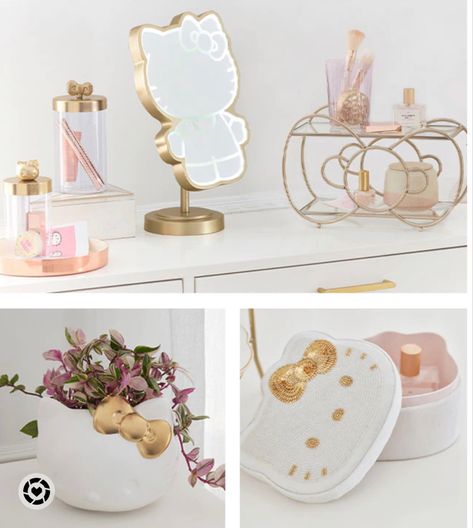 Hello Kitty Jewelry Holder, Hello Kitty Gold Jewelry, Hello Kitty Pottery, Gold Hello Kitty Ring, Hello Kitty Makeup Brush Holder, Hello Kitty Mirror, Hello Kitty Impressions Vanity Mirror, Shop Hello Kitty, Velvet Jewelry