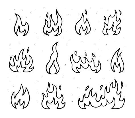 Fire Doodle Art, Cool Simple Doodles, Fire Doodle Simple, Fire Simple Drawing, Simple Fire Drawing, Fire Aesthetic Drawing, Easy Fire Drawing, Affirmation Drawings, Fire Flames Drawing