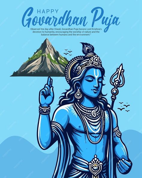 Happy Govardhan Puja With Lord Krishna Love social Media Post Banner Template | Premium AI-generated vector Govardhan Krishna, Lord Images, Happy Govardhan Puja, Game Controller Art, Happy Dipawali, Happy Govardhan, Govardhan Puja, Lord Wallpapers, Shiva Lord