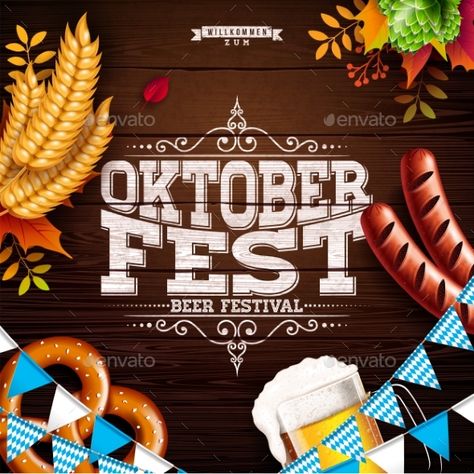 Oktoberfest Banner Illustration with Typography #Banner, #Oktoberfest, #Typography, #Illustration German Beer Festival, Office Posters, Banner Illustration, Cute Sweater Outfits, Typography Illustration, Office Poster, Typography Lettering, German Beer, Beer Festival