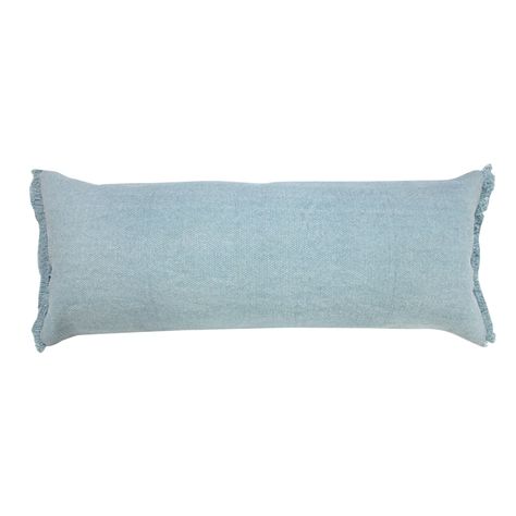 Light Blue Solid Stonewash Throw Pillow with Fringe 1 | Faire.com Organic Cotton Pillows, Decorative Lumbar Pillows, Room Stuff, Blue Throws, Accent Throw Pillows, Light Teal, Blue Solid, Lumbar Pillow Cover, Lumbar Throw Pillow