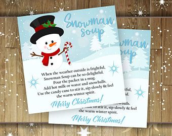 Snowman soup poem | Etsy Snowman Soup Poem, Christmas Cookie Tags, Soup Gifts, Cookie Tags, Snowman Soup, Favor Bag Toppers, Printable Snowman, Hot Chocolate Gift, Toppers Diy