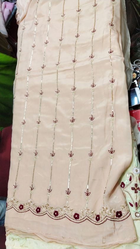 Garments Design, Indian Embroidery Designs, Bridal Suit, Etsy Embroidery, Embroidery Suits Punjabi, Lace Costume, Washbasin Design, Designer Punjabi Suits, Silk Kurti