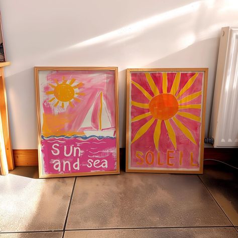 I have a big collection of summer prints slowly being added to the shop! These are the first two which I’ve just this sec got uploaded! Brighten your walls with the carefree vibes now the sun is well and truly shining! 🌞 🌞 🌞 #summerprints #artprintsforsale #printsforyourhome #postersandprints #postershop #travelprints #soleil🌞 #etsyprints #homedecorideas #summer2024 #colourfulhomevibe #myhomevibe #homestyling #uksmallbiz #colourfulinteriors #printsforthehome Easy Fun Art Ideas, Canvas Painting Ideas Big, Painting Ideas For Room Decor, Cute Easy Paintings For Beginners, Bedroom Painting Ideas Canvas, Apartment Painting Ideas, Horizontal Painting Ideas, Painting In Room, Diy Art For Home