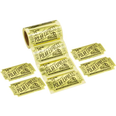 PRICES MAY VARY. What You Get – Gold Foil Believe Ticket Roll Stickers. Perforation Line Design. Paper. 200 stickers per roll. 3.5”*1.8” Fun Christmas Decoration – Cute for cards or present. You can wear these to show your belief in Santa on the polar express day. Polar Express Party – Use these for a polar express party, and give everyone a ticket to get on board! These golden tickets for the polar express that are stickers will be such a great hit! Place the tickets in your gift bag, and make Polar Express Party Activities, Golden Ticket Polar Express, Polar Express Christmas Decorations, Polar Express Party Ideas, Polar Express Day, Polar Bear Express, Polar Express Christmas Party, Polar Express Tickets, Believe Polar Express